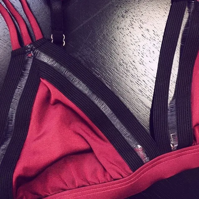 Beach Bunny - Sheer Addiction Burgundy Bralette Top