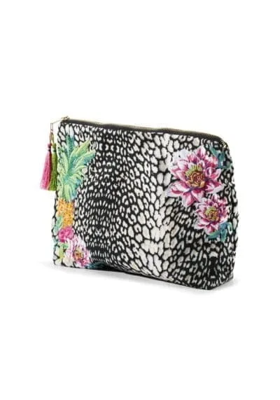 Safari Embroidered Lined Bikini Bag
